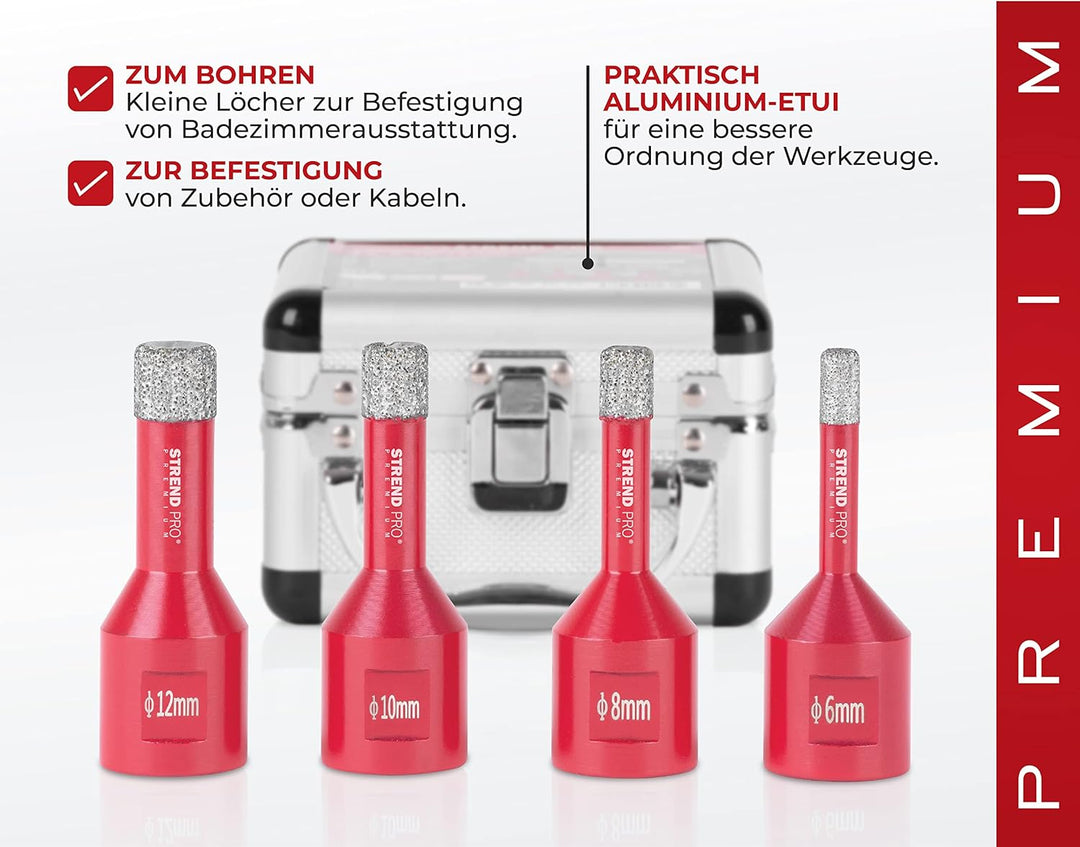 Diamant bohrkrone für fliesen/feinsteinzeug | PREMIUM bohrkronen für winkelschleifer flex M14 | 6-8-