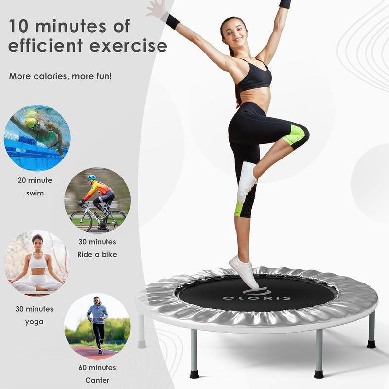 CLORIS 101,6 cm faltbares Fitness-Trampolin – maximale Belastung 220bl, Rebounder mit verstellbarem