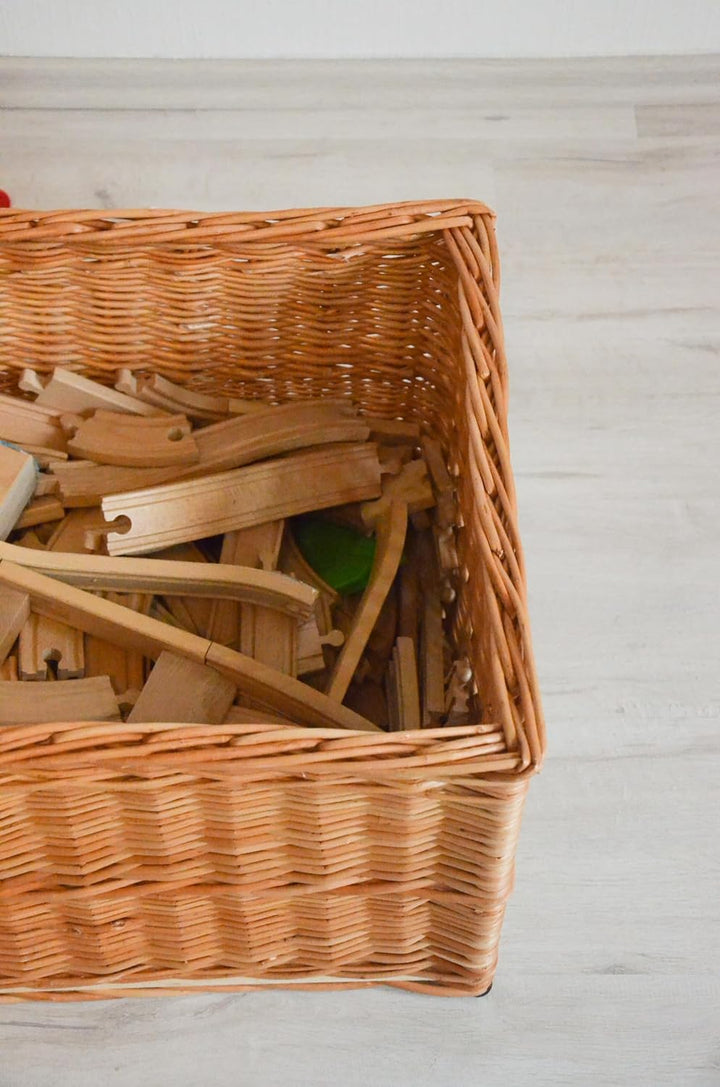 e-wicker24 Vollweidener Kaminkorb, Kaminkorb aus Weide, naturfarbiger Weidenkorb für Kaminholz, Kami