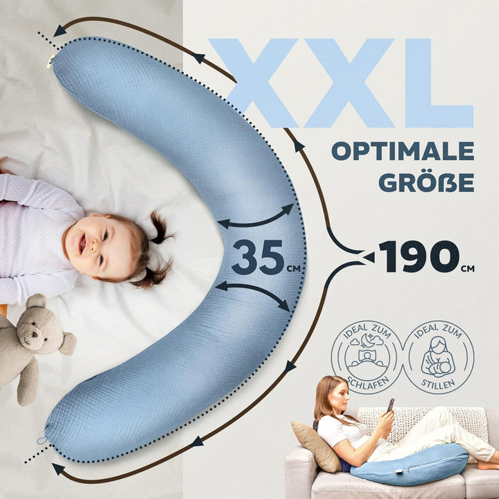 sei Design Stillkissen Mikroperlen XXL Lagerungskissen Schwangerschaftskissen Seitenschläferkissen 1
