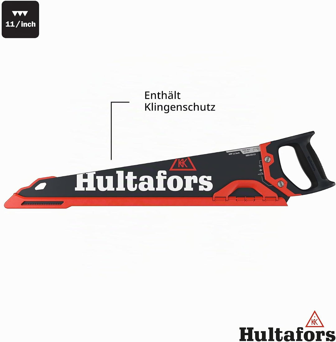 Hultafors Handsäge HBX-22-11, 591103, Handsäge mit Pulverbeschichtung und praktischem Klingenschutz