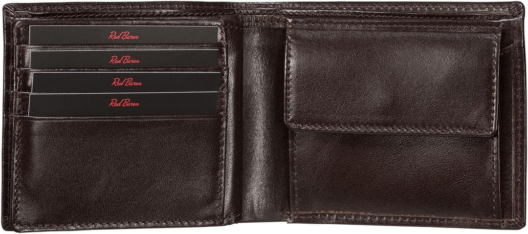 Portemonnaie Geldbörse Herren Red Baron Braun Echt Leder RB-WT-006-04