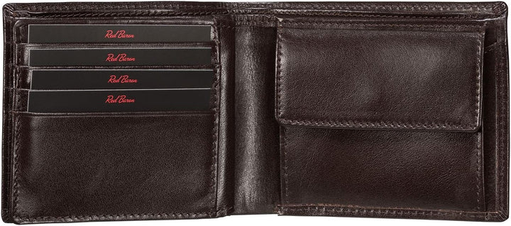 Portemonnaie Geldbörse Herren Red Baron Braun Echt Leder RB-WT-006-04
