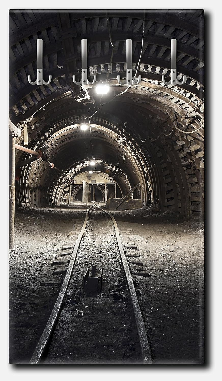wandmotiv24 Garderobe Kohlebergwerk Hochformat - 55x100 (BxH) - Leinwand Wandgarderobe, inklusive Ga