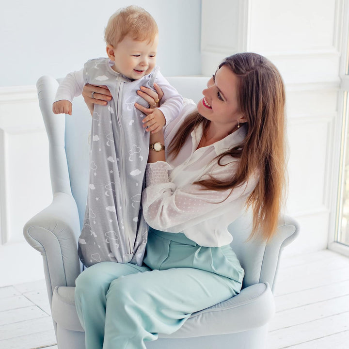 Mama Cheetah Baby Schlafsack, Bio-Baumwolle, Tragbare Babydecke, Schlafsack mit 2-Wege-Reissverschlu