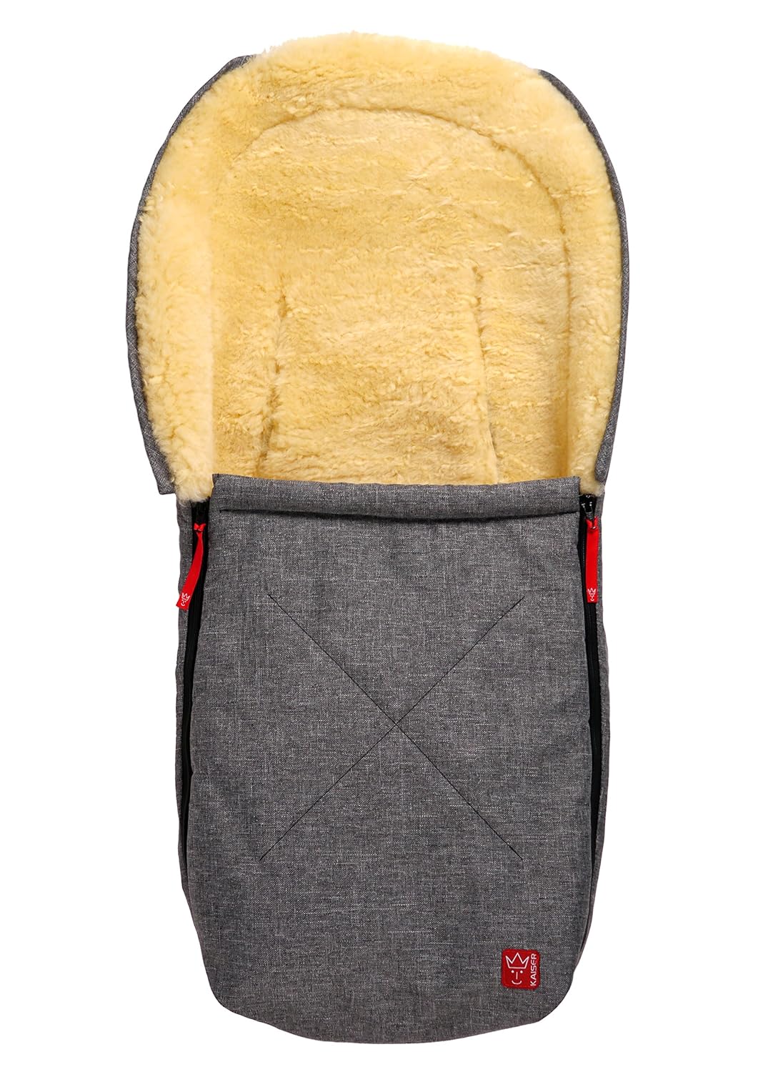 Kaiser 6534170 Lammfellkuschelsäckchen Emma, anthrazit melange