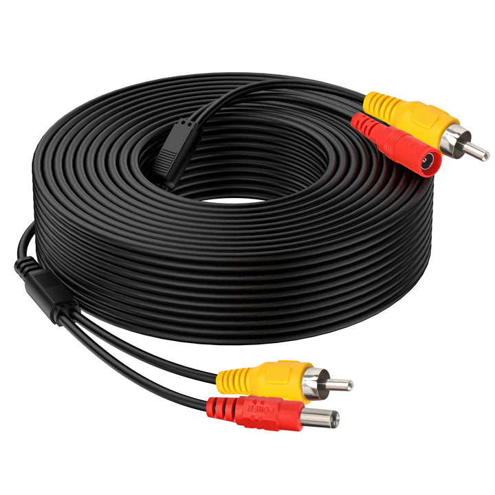 Auto Cinch Kabel/Kabelsatz Optional DC Netzanschluss 2 in 2 für Rückfahrkamera CCTV LED 20M/66FT RCA
