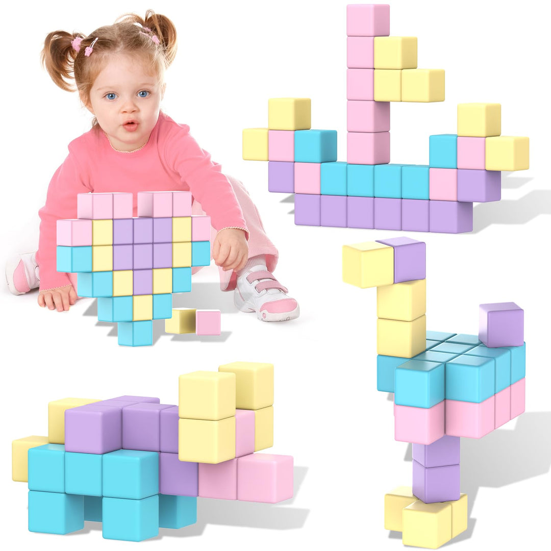 Magnetbausteine 30 TILE, Grosse Magnetische Bausteine für Kinder ab 3 4 5 6 7 8, STEM Lernspielzeug,