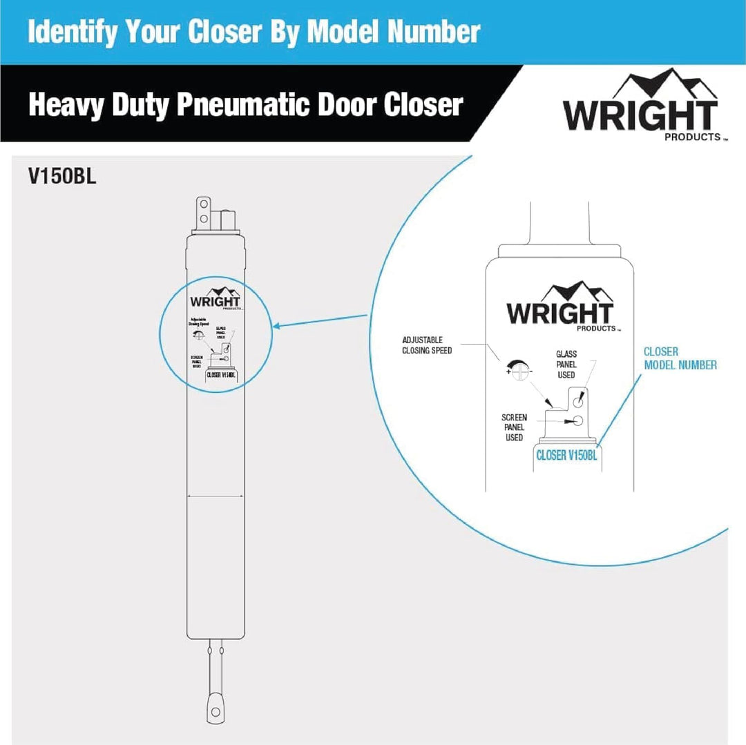 Wright Products V150BL Robuster, pneumatischer Schliesser, Schwarz Schwarz Keine Angabe, Schwarz Kei