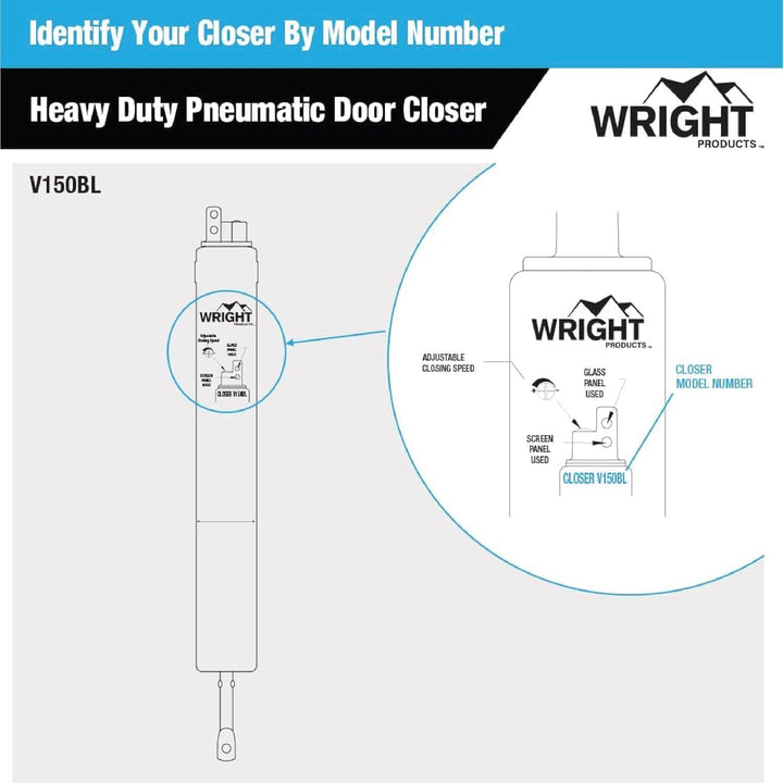 Wright Products V150BL Robuster, pneumatischer Schliesser, Schwarz Schwarz Keine Angabe, Schwarz Kei