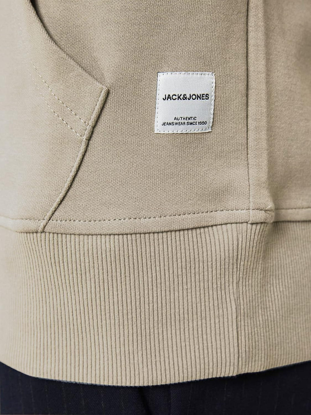 JACK & JONES Male Kapuzenpullover Einfarbig Kapuzenpullover L Crockery, L Crockery