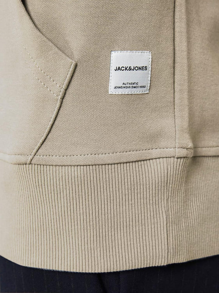 JACK & JONES Male Kapuzenpullover Einfarbig Kapuzenpullover L Crockery, L Crockery