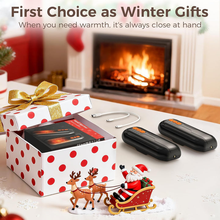 Handwärmer Elektrisch 2er Set, USB Handwärmer Aufladbar mit LED, 5 Stufen Schnelle Erwärmung, Wärme