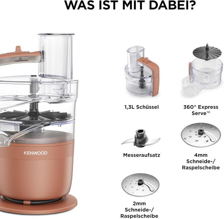 Kenwood MultiPro Compact – Kompakte Küchenmaschine mit Express Serve, Edelstahlmesser, Schneid- und