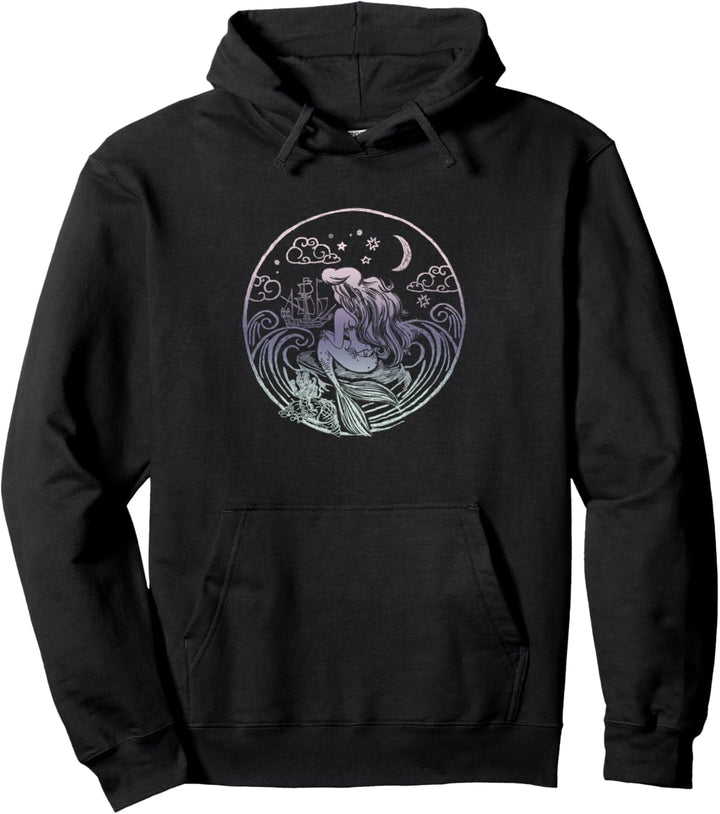 Disney Little Mermaid Ariel Sketch Portrait Pullover Hoodie