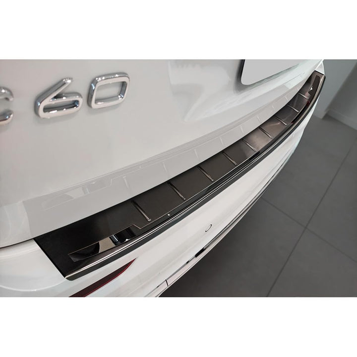 Avisa Schwarz Edelstahl Heckstossstangenschutz kompatibel mit Volvo XC60 II 2017-2021 & Facelift 202