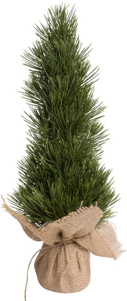 künstlicher Weihnachtsbaum (künstliche Tanne BZW. Kiefer) mit Sockel aus Jute, Höhe ca. 42 cm 15 x 4