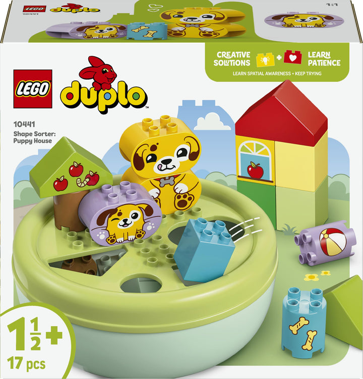 LEGO DUPLO Shape Sorter: Puppy House - Educational Sorting Toy for Toddlers, with Colourful Bricks i