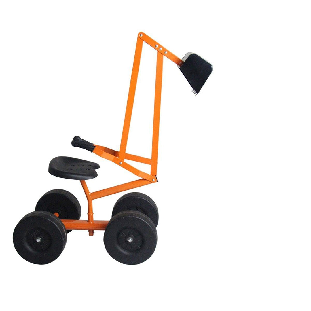 FANTASK 360° Sitzbagger mit Schaufel & Rädern bis 50KG, Kinder Bagger zum Draufsitzen Metall, Bagger
