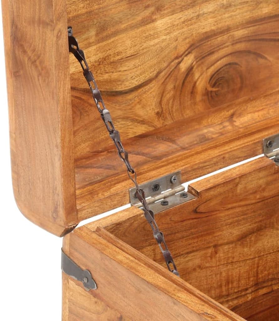vidaXL Akazienholz Massiv Truhe Abschliessbar Aufbewahrungsbox Holzkiste Nachtschrank Holztruhe Nach