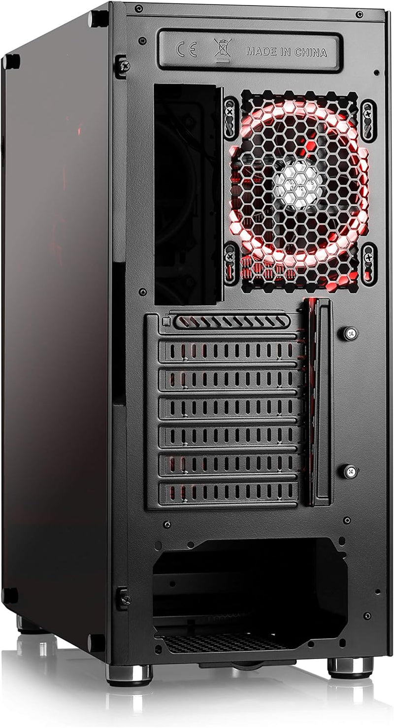 Gaming PC-Gehäuse Argo - Midi-Tower, RGB Beleuchtung (inkl. Steuerung), Glas-Seitenteil, Glas-Front,
