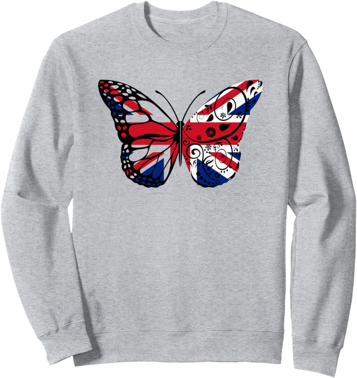 Union Jack Schmetterling Schmetterlinge Flagge Flügel Britische UK-Flagge Sweatshirt