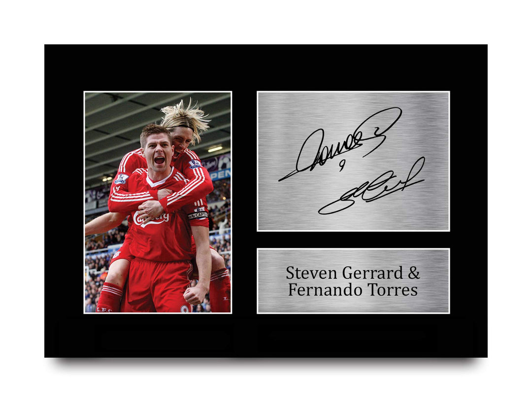 HWC Trading A4 Steven Gerrard &amp; Fernando Torres Liverpool Gifts Autogrammbild für Fans und Fans – A4
