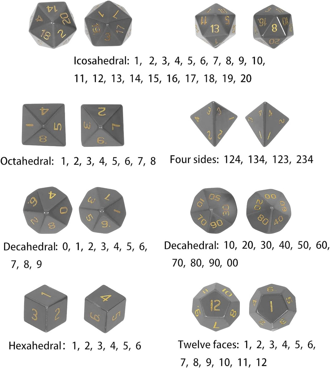 KYEYGWO Grüner Aventurin Kristall Polyedrische Würfel Set, 7pcs Reiki Heilung Stein Polyedrischer Sp