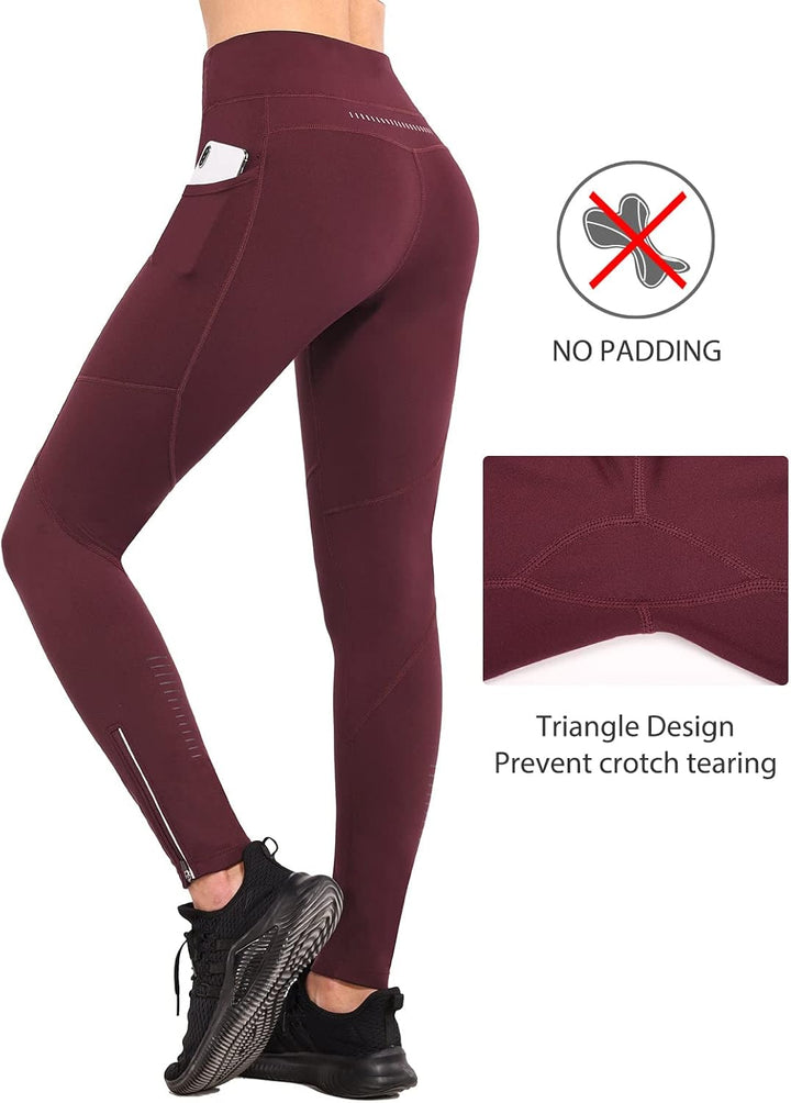 baleaf Thermoleggings Winter Damen Fahrradhose Lang mit Reissverschluss Warm Gefüttert Jogginghose R