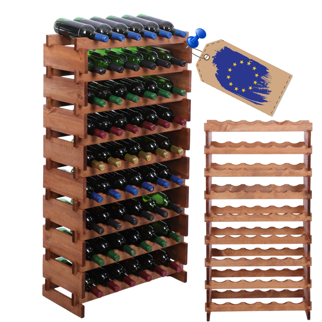 Weinregal, Holzregal, Modulares Weinständer, Weinhalter, Flaschenständer, Flaschenregal, Modernes Ge