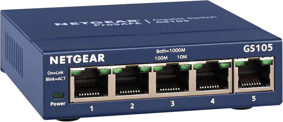 NETGEAR 5-Port Gigabit Ethernet Unmanaged Switch GS105NA Unmanaged 5 Anschlüsse, Unmanaged 5 Anschl&amp;