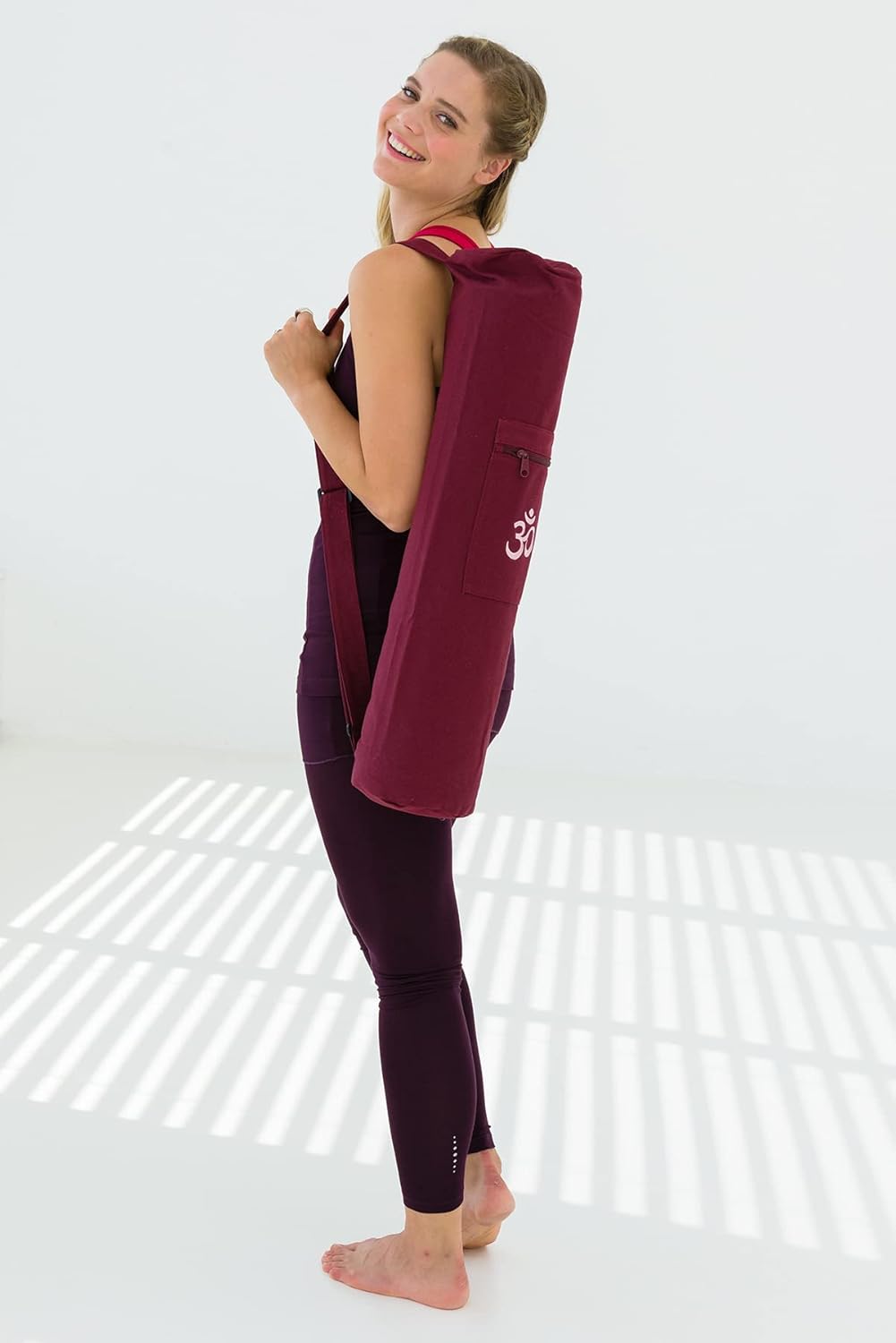 Yogatasche Yogibag® Basic - Zip - Cotton - 65 Cm - Om Bordeaux, Bordeaux