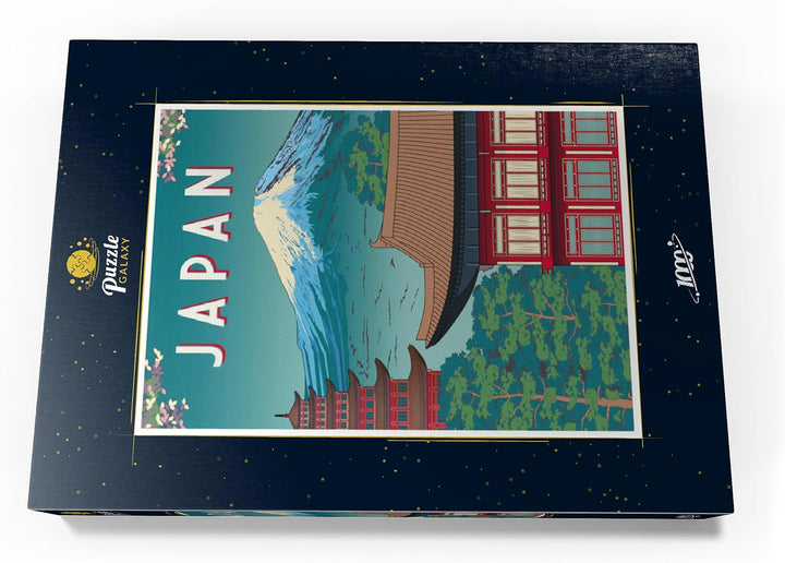 Traditionelles Haus, Japan, Art Deco Style Vintage Poster, Illustration - Premium 1000 Teile Puzzle