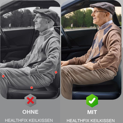 Healthfix® Auto Keilkissen zur Verbesserung der Sitzhaltung - Bequemes ergonomisches Sitzkeil Auto &