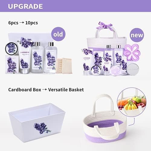BODY & EARTH Geschenkset für Frauen - 11 tlg. Badeset Geschenke mit Lavendel Duft Produkte, Geschenk