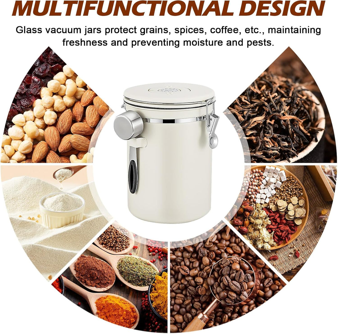 Kaffeedose Luftdicht, 2,8 L Kaffeebohnen Behälter aus Edelstahl Kaffeedose Luftdicht 1kg Bohnen Vaku