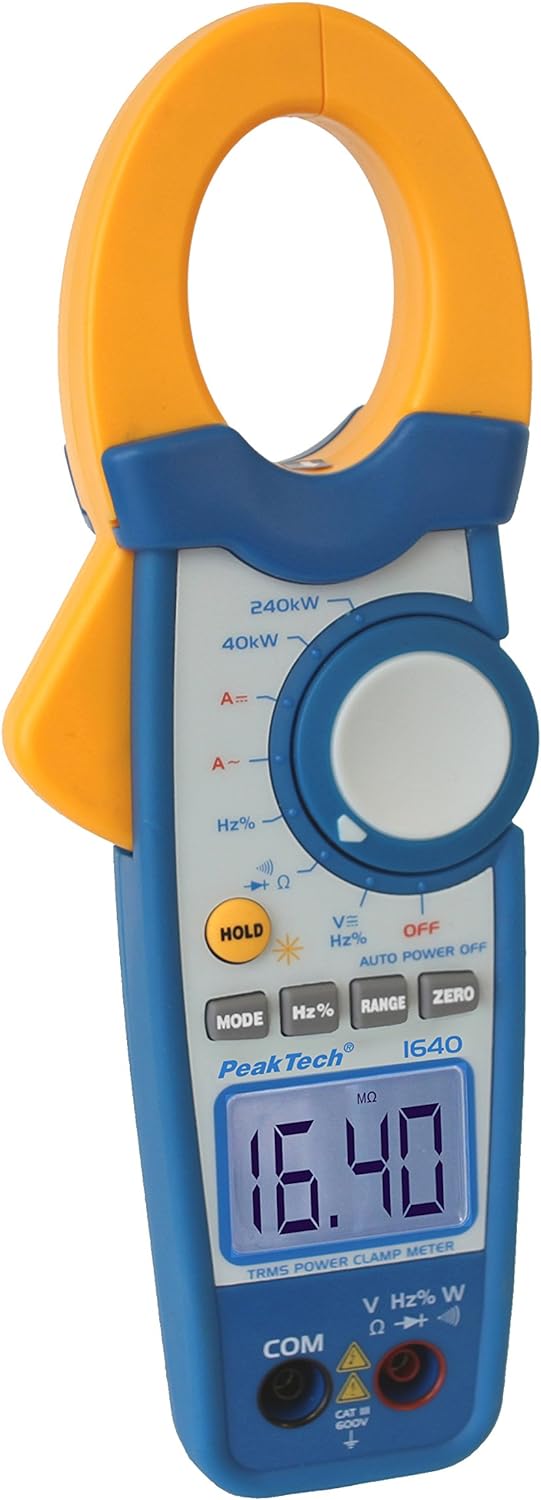 PeakTech True RMS Stromzange 1000A AC DC und Digital Multimeter 4000 Counts mit Durchgangsprüfer - C