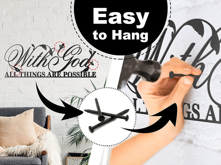 ViveGate Metallschild mit englischer Aufschrift "With God All Things Are Possible", 45.7 x 15.2 cm,