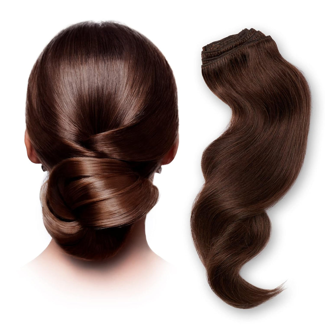 Beauty Full Hair Clip in Extensions Echthaar 35cm 100g Dunkelbraun | Haarverlängerung Echthaar Clip