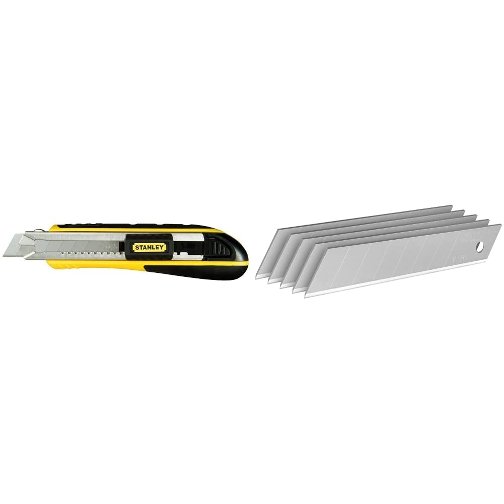 Stanley FatMax Cutter (mit Magazin, 18 mm Klingenbreite, 180 mm Länge) & FatMax Abbrechklingen (18 m