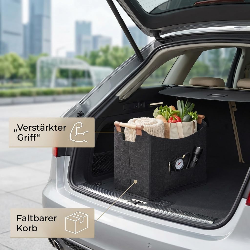 GILDE Holzkorb für Kaminholz gross Kaminholztasche Brennholzkorb aus robustem Filz – Kaminholzkorb–