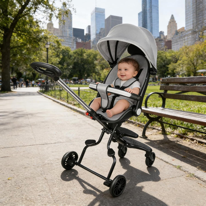 Supfine Kinderwagen, Ultraleicht Reisebuggy mit Verstellbarem Sitz, Regenverdeck Zusammenklappbar 3-