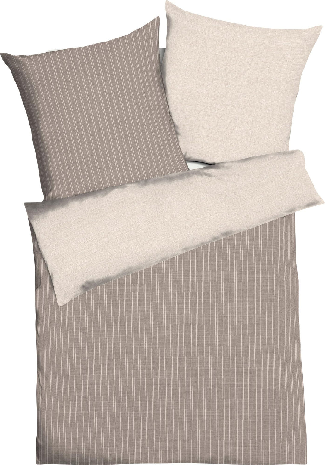 Kaeppel Wendebettwäsche Eternity Combo Feinbiber Cappuccino Grösse 1x 135x200 cm + 1x 80x80 cm Cappu