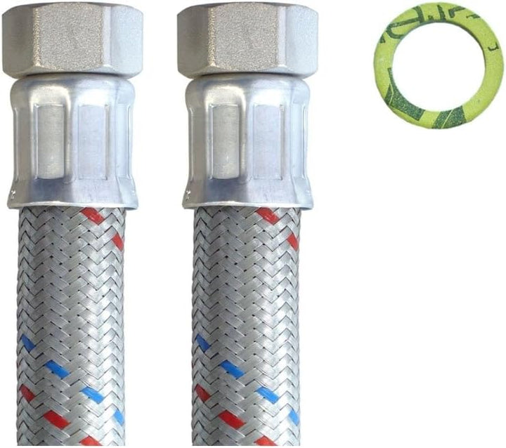 H2O-Flex® Panzerschlauch 3/4"ÜM x 3/4"ÜM (DN19) für Nutzwasser Heizungsschlauch 50cm / 500mm, 50cm /