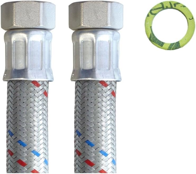 H2O-Flex® Panzerschlauch 3/4"ÜM x 3/4"ÜM (DN19) für Nutzwasser Heizungsschlauch 1,00m / 1.000mm, 1,0