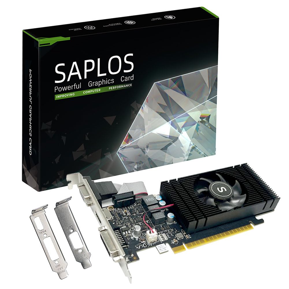 SAPLOS GTX 750 Ti Grafikkarte 4GB 128-bit, HDMI, VGA, DVI-D, Low Profile Grafikkarten PC, Computer G
