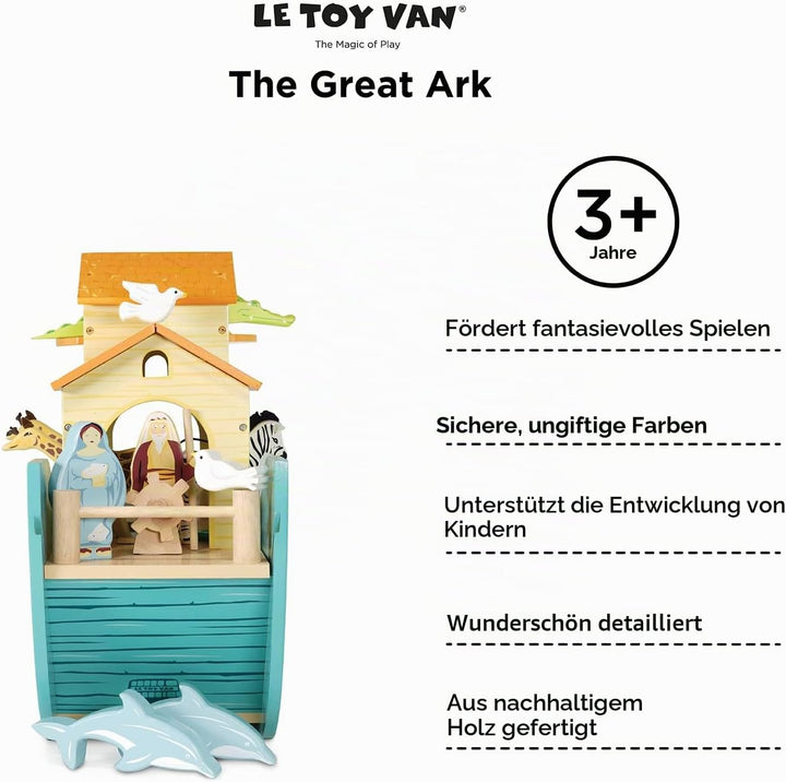 Le Toy Van – Pädagogische Rollenspiel-Arche aus Holz | Für Mädchen & Jungen | Geeignet für Kinder ab