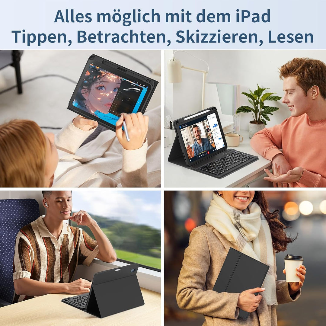 Tastatur Hülle für iPad A16 11 Generation 11 Zoll 2025/10 Generation 10,9 Zoll 2022, Schutzhülle mit