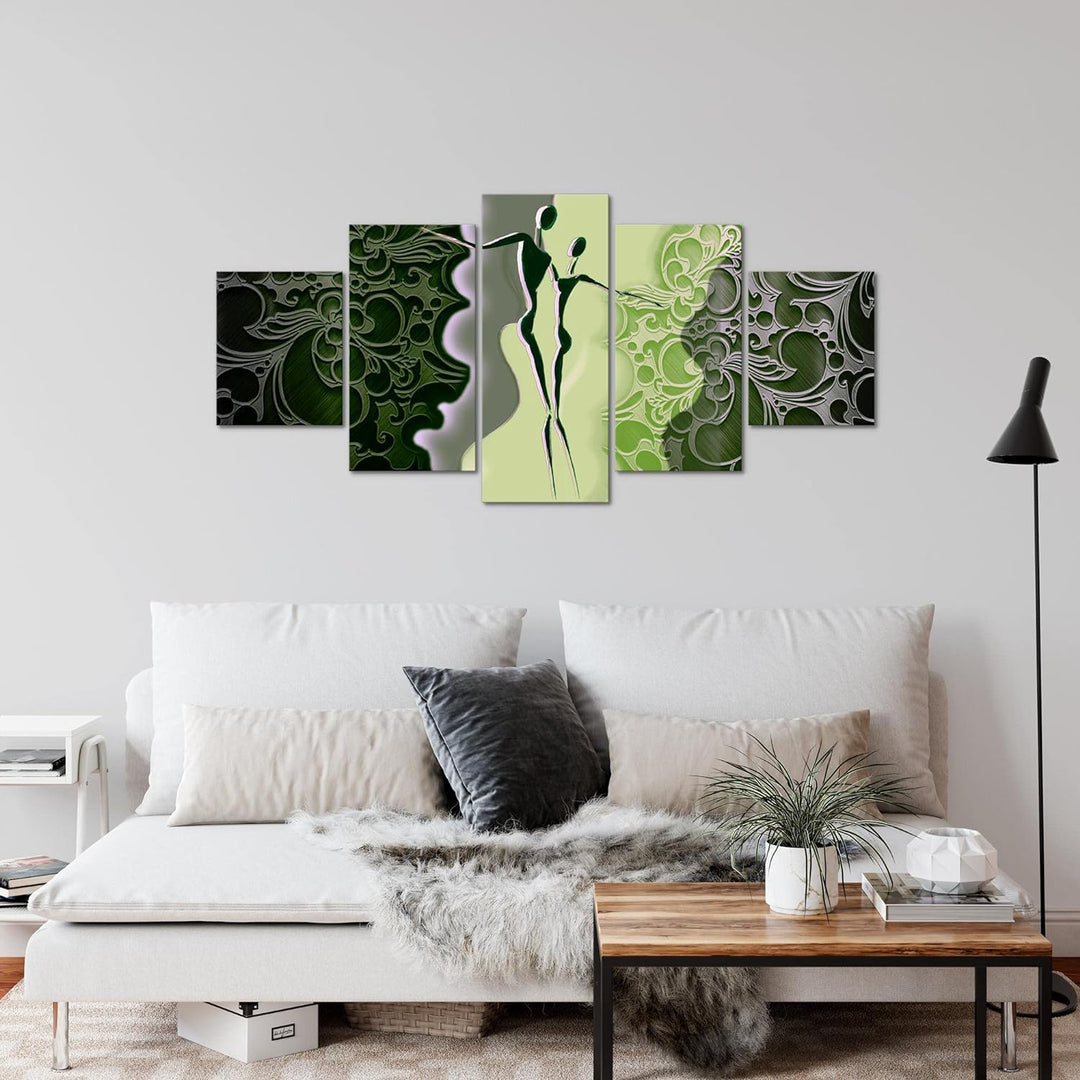 Runa Art Wandbilder Abstrakt Figuren 5 Teilig Bild auf Vlies Leinwand Deko Wohnzimmer Schlafzimmer L