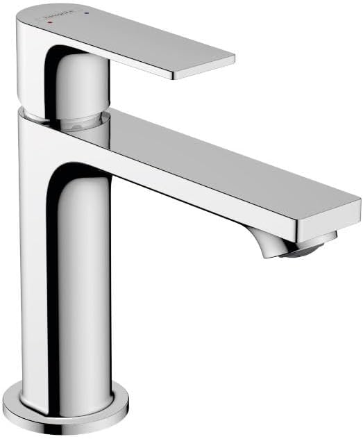 hansgrohe Waschtischarmatur Rebris E, Wasserhahn Bad mit Auslauf Höhe 110 mm, mit Zugstange, Badarma